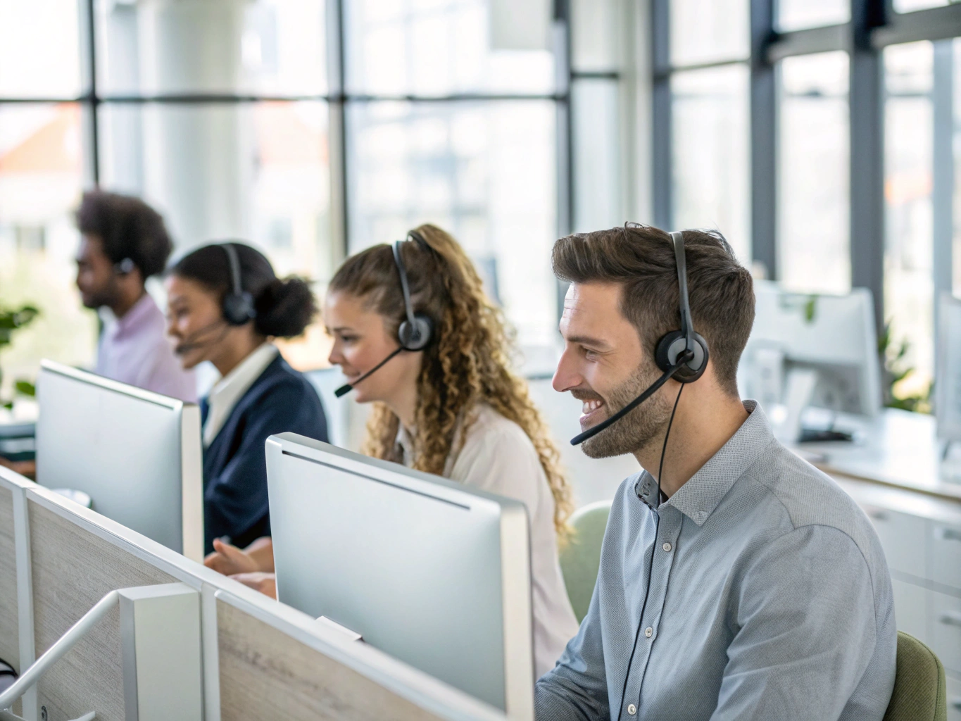 Tim agen outbound call center profesional Hikmah Voice melakukan panggilan penjualan dan verifikasi
